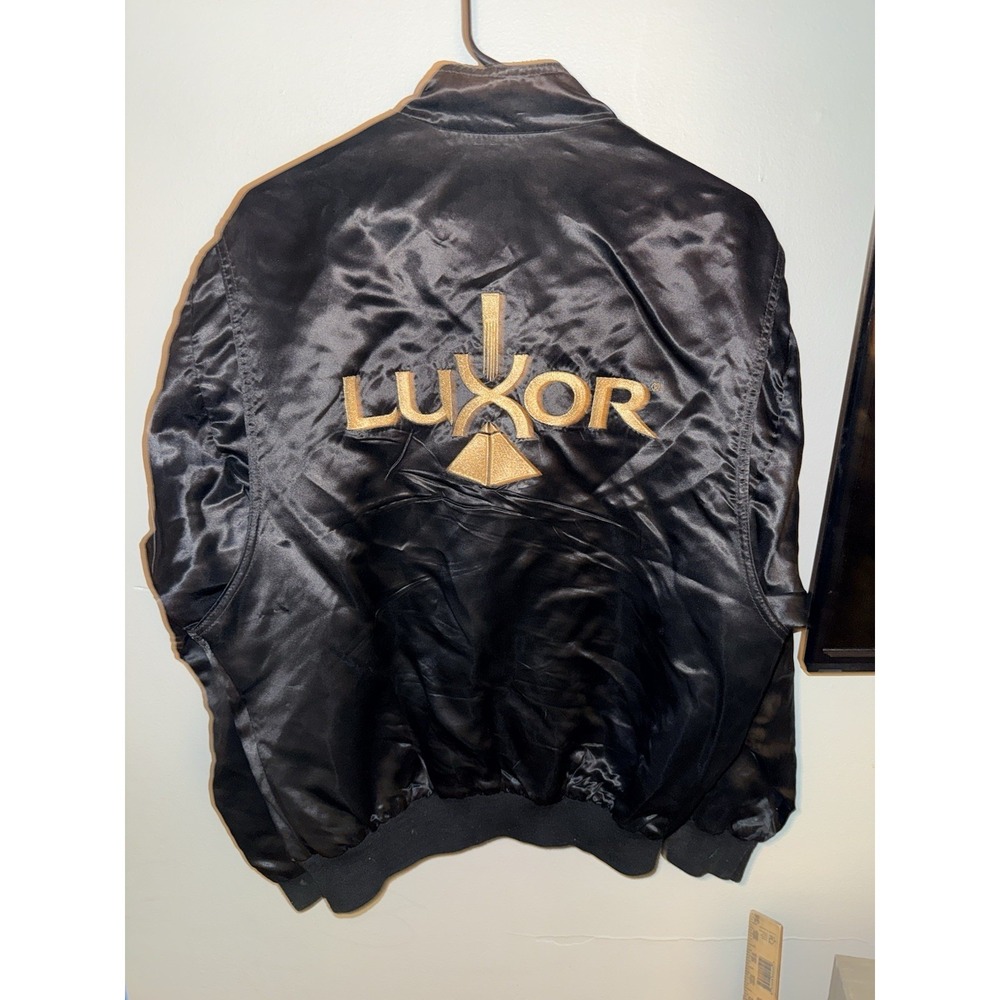 Luxor Embroidered Satin Bomber Las Vegas Casino Jacket Made In USA Size L 90s
